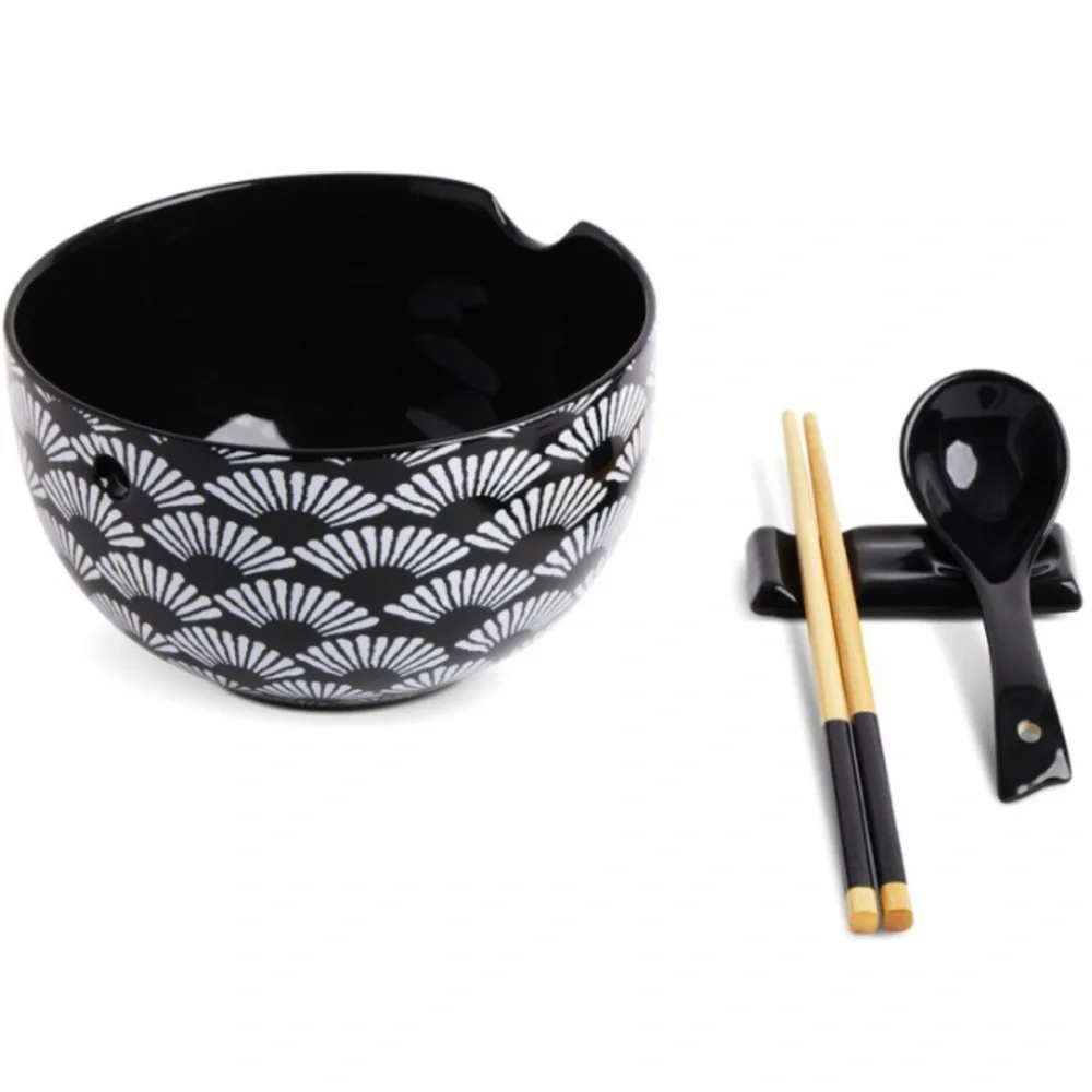 NWT Core Noodle Bowl Meal Set with Chopsticks and Chopsticks Rest - Picture 1 of 5